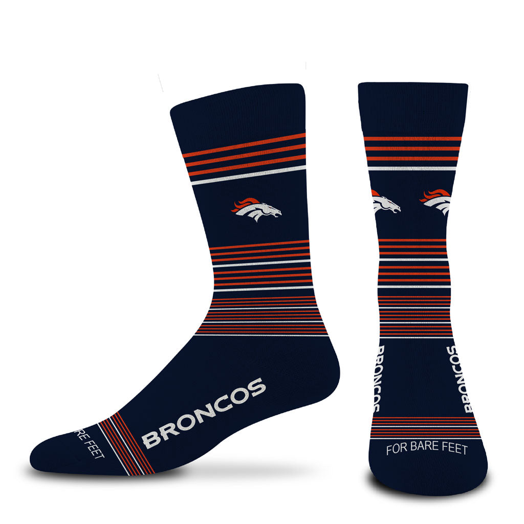 NFL Denver Broncos For Bare Feet Gradient Stripe Socks - Navy