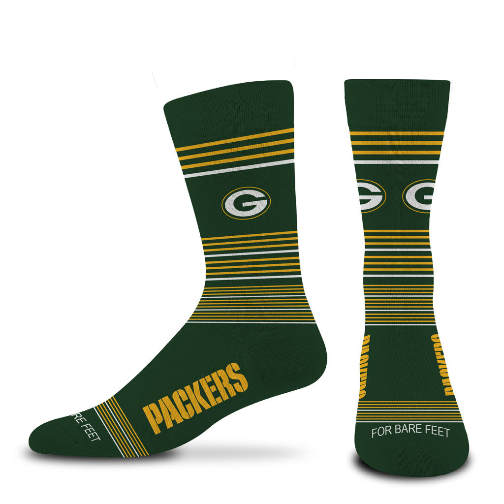 NFL Green Bay Packers For Bare Feet Gradient Stripe Socks - Green