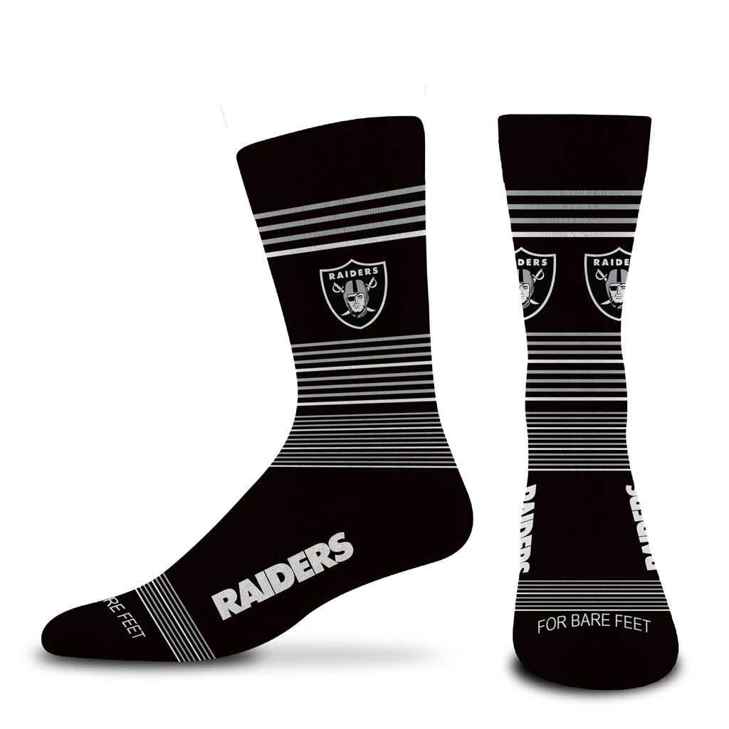 NFL Las Vegas Raiders For Bare Feet Gradient Stripe Socks - Black