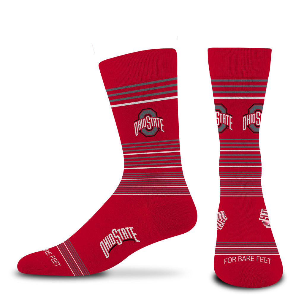NCAA Ohio State Buckeyes For Bare Feet Gradient Stripe Socks - Red