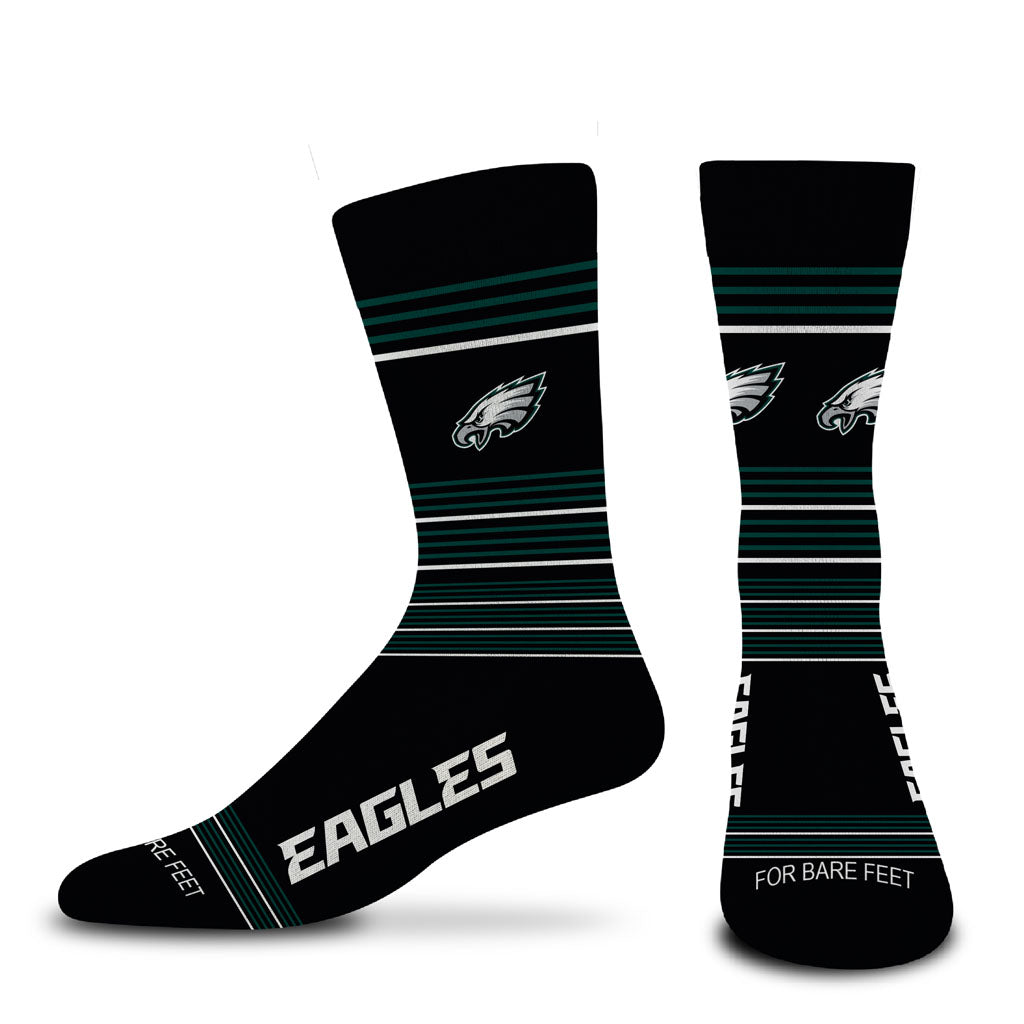 NFL Philadelphia Eagles For Bare Feet Gradient Stripe Socks - Black