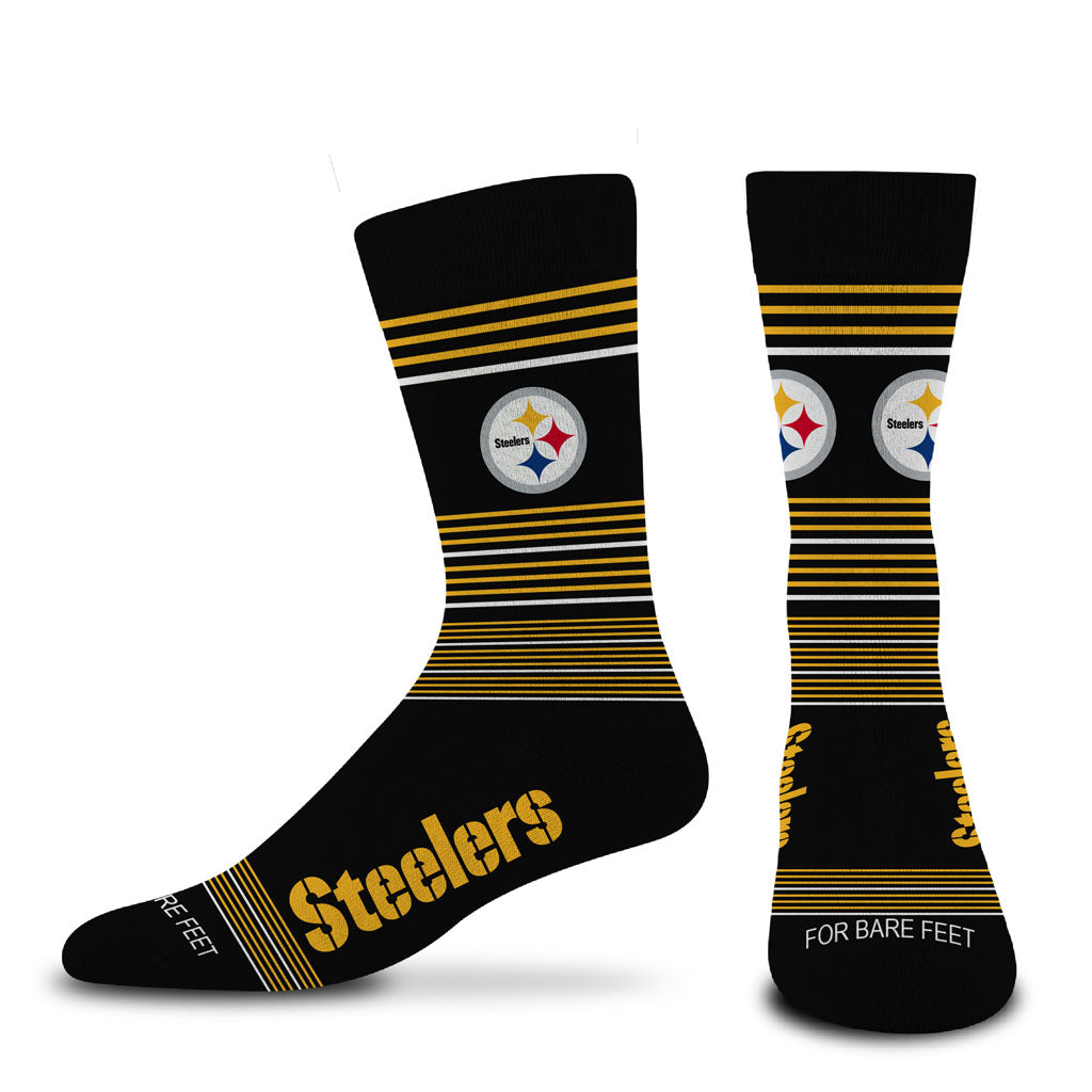 NFL Pittsburgh Steelers For Bare Feet Gradient Stripe Socks - Black