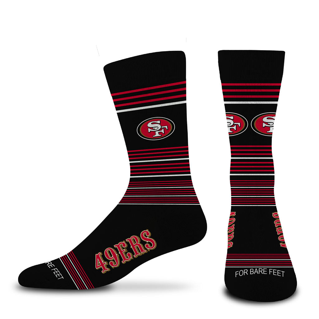 NFL San Francisco 49ers For Bare Feet Gradient Stripe Socks - Black