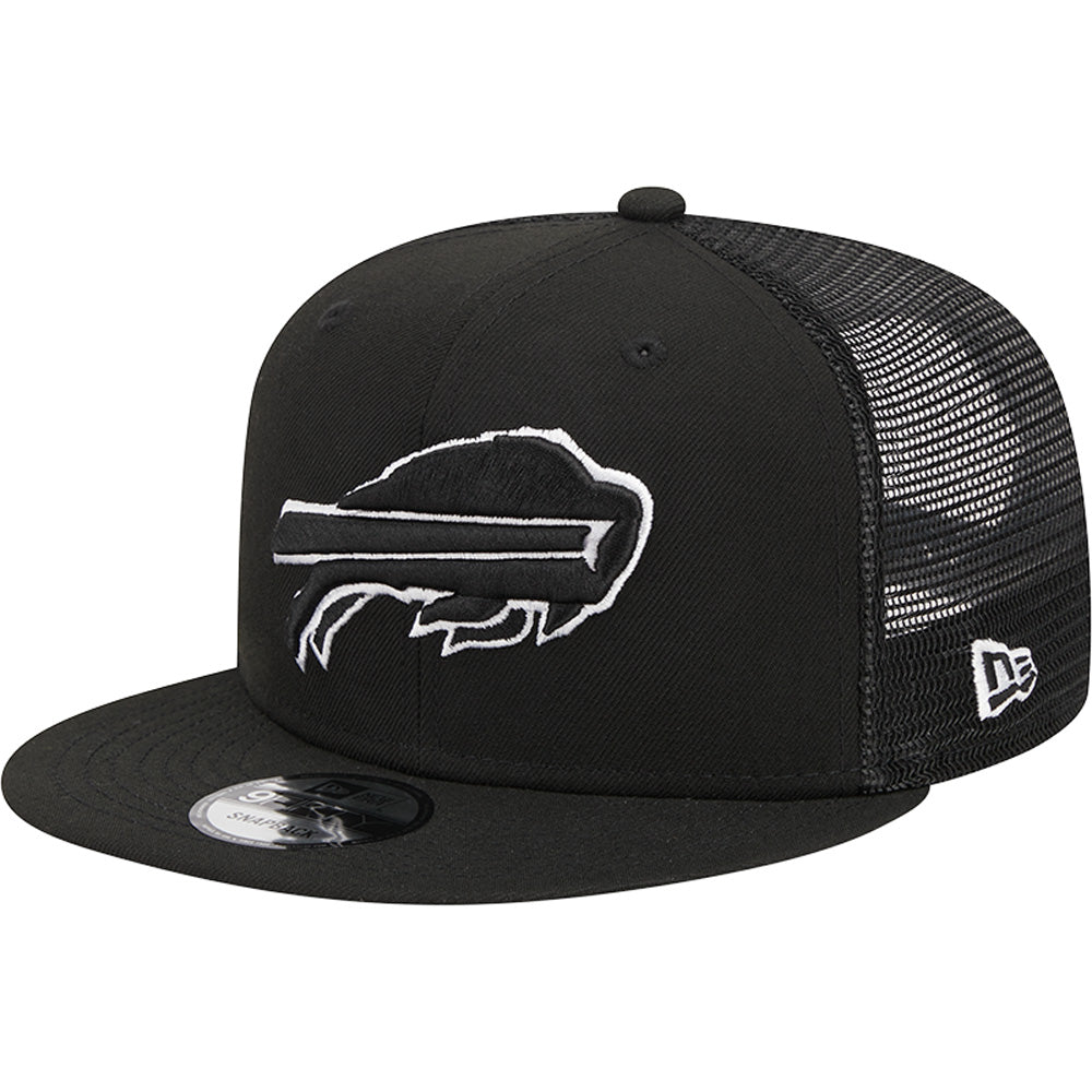 NFL Buffalo Bills New Era Black & White 9FIFTY Snapback Trucker Hat - Black