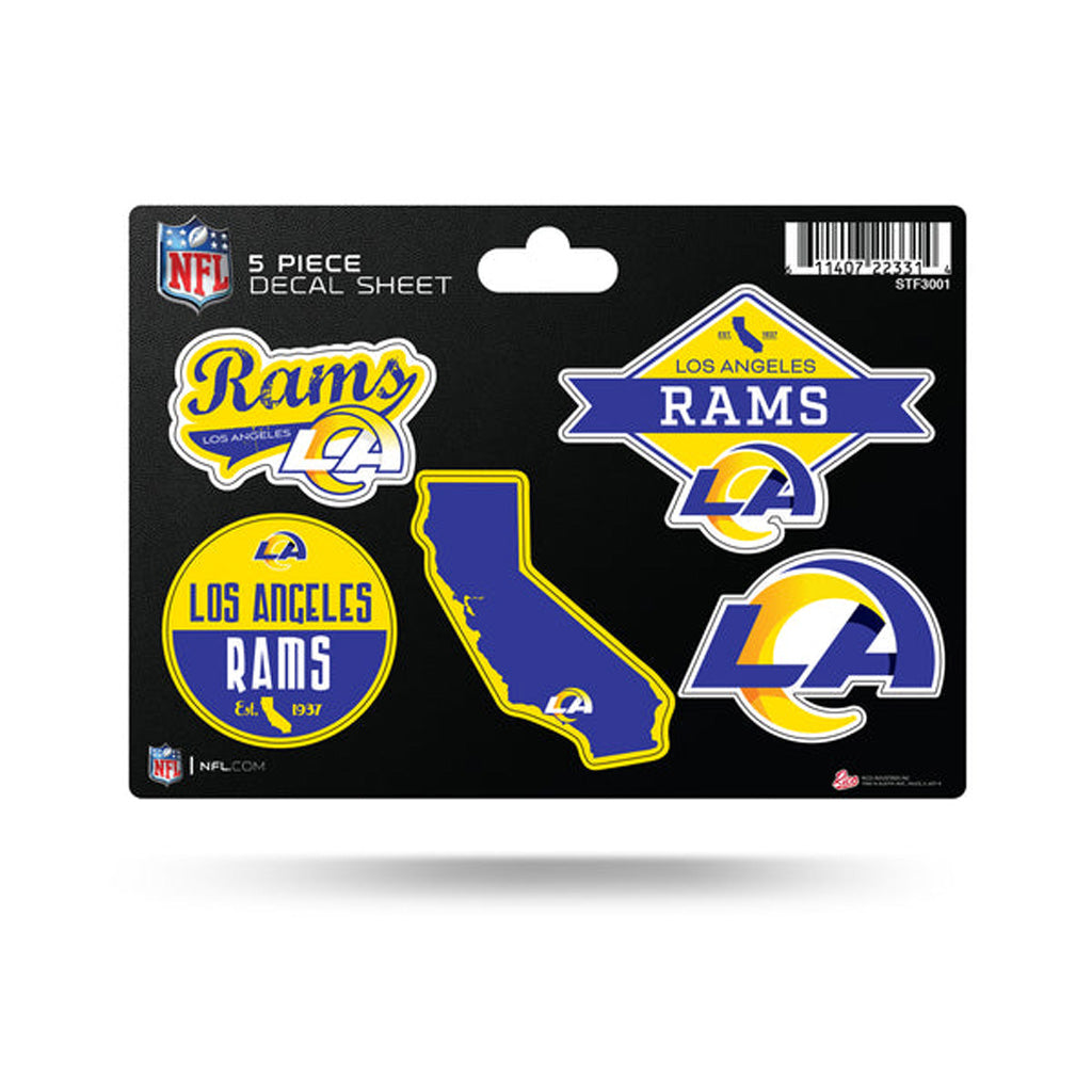 NFL Los Angeles Rams Rico 5-Pack Decal Sheet