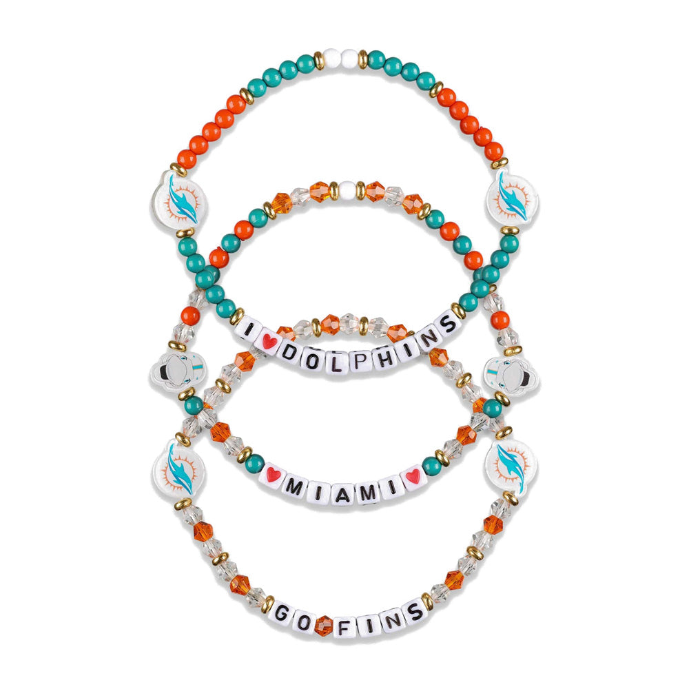 NFL Miami Dolphins FOCO 3-Pack Friendship Bracelet