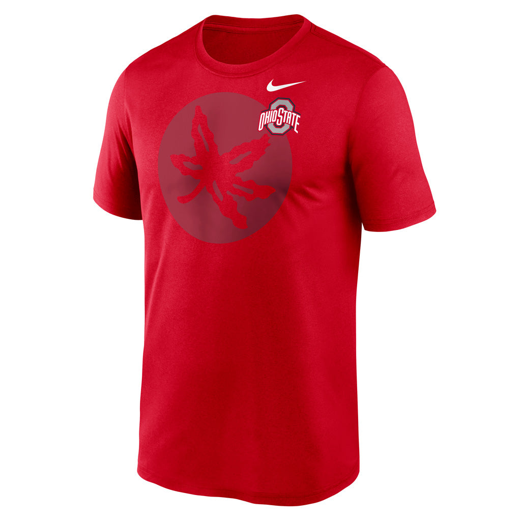 NCAA Ohio State Buckeyes Nike Shadow Logo Legend T-Shirt - Red