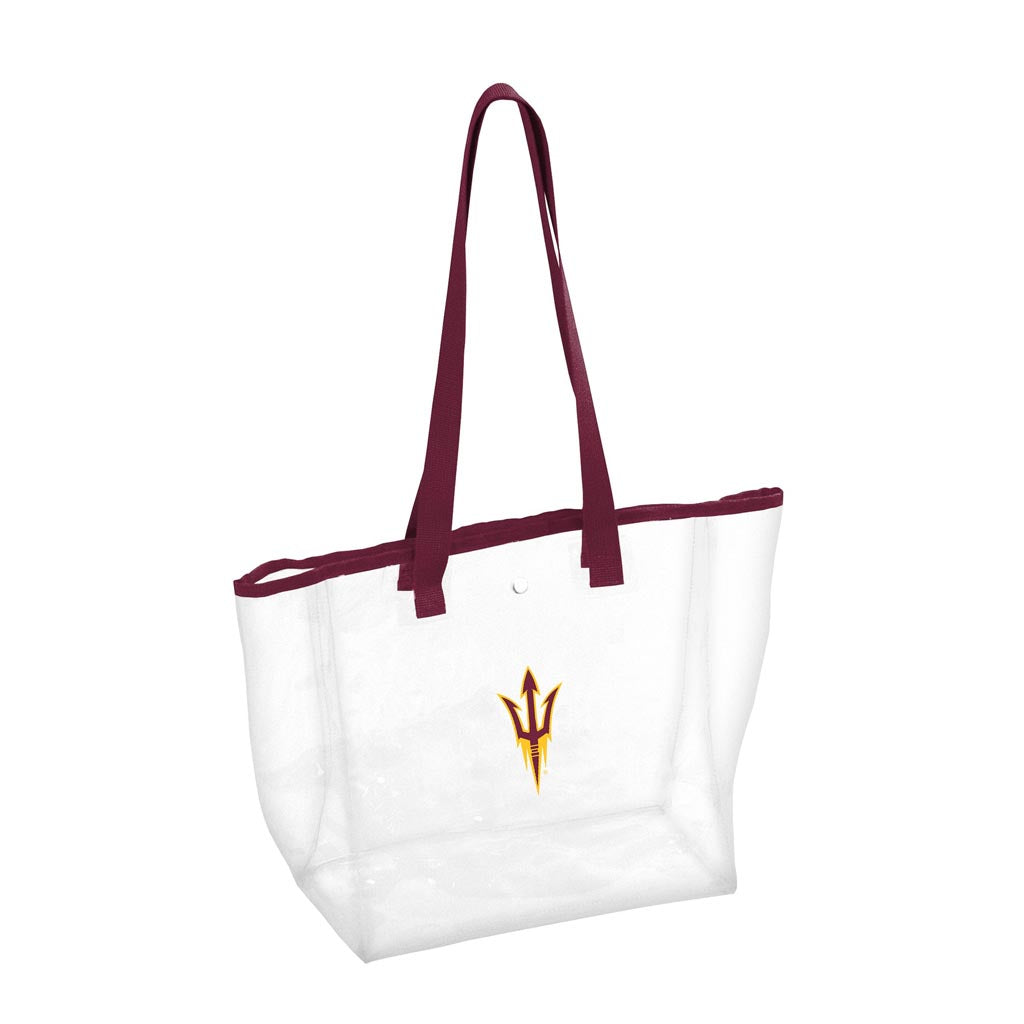 NCAA Arizona State Sun Devils Logo Brands Clear Stadium Tote Bag - Maroon