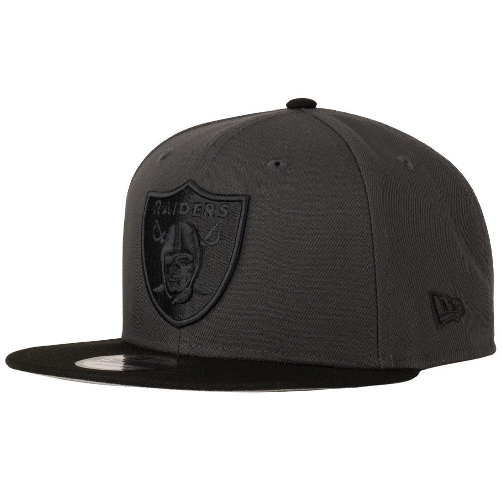 NFL Las Vegas Raiders New Era Black Logo 9FIFTY Snapback Hat - Graphite