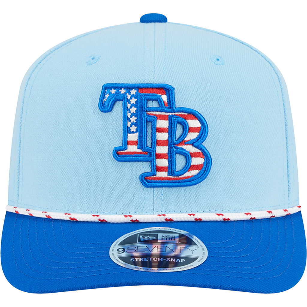 MLB Tampa Bay Rays New Era 2025 4th of July 9SEVENTY Stretch-Snapback Hat - Light Blue