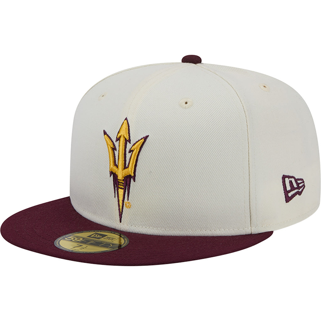 NCAA Arizona State Sun Devils New Era Two-Tone Chrome OTC 59FIFTY Fitted Hat - Chrome