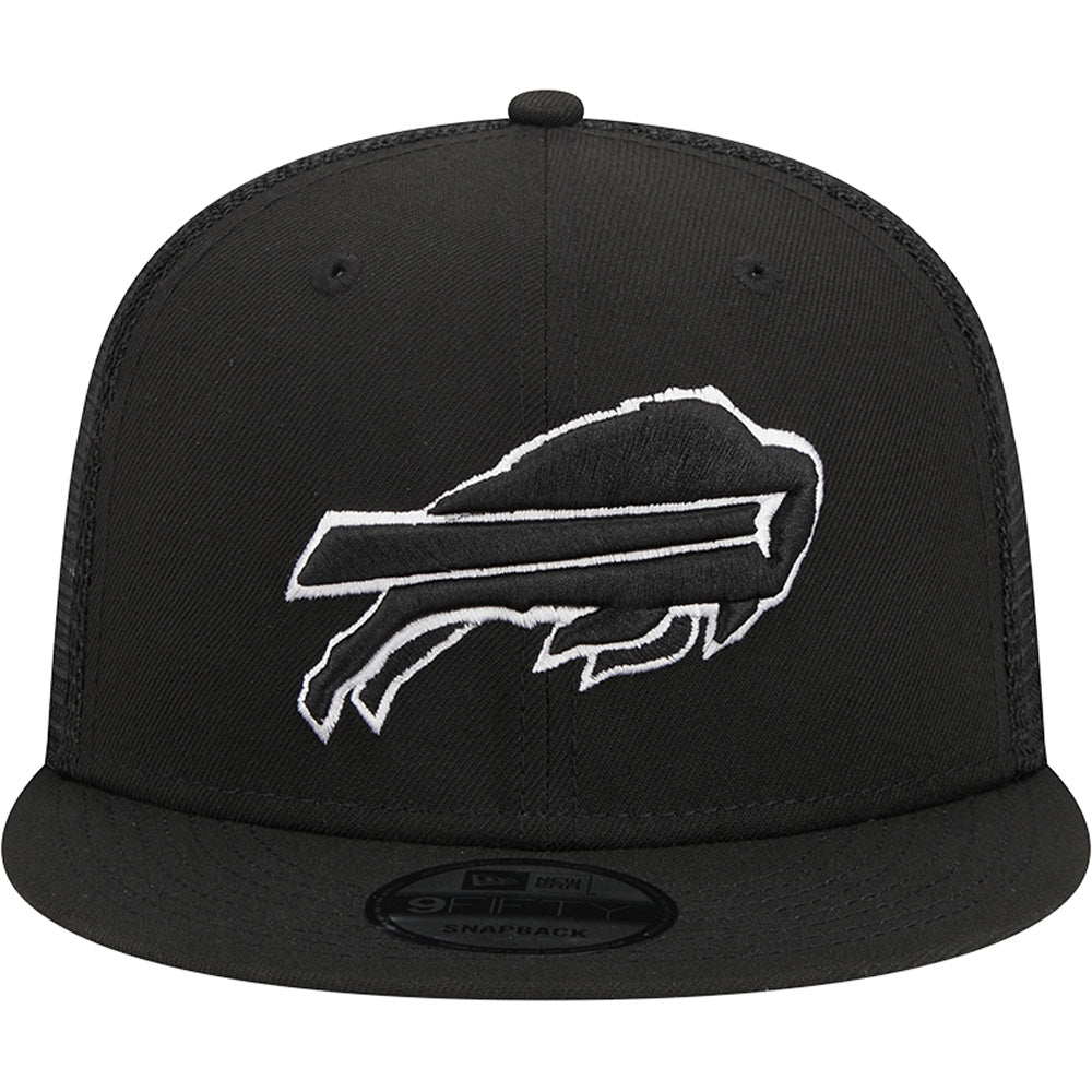 NFL Buffalo Bills New Era Black & White 9FIFTY Snapback Trucker Hat - Black