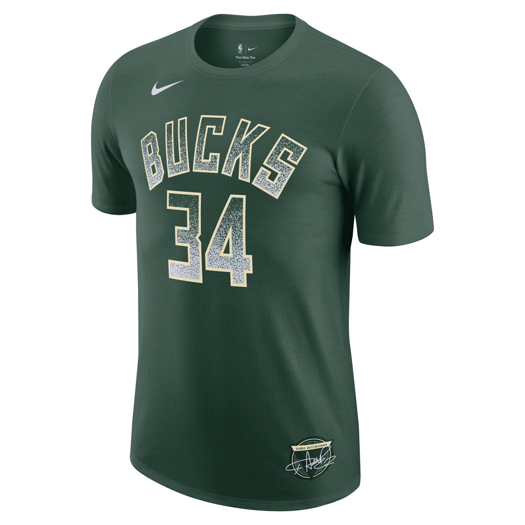 NBA Milwaukee Bucks Giannis Antetokounmpo Nike 2025 Select Series Name & Number T-Shirt - Green