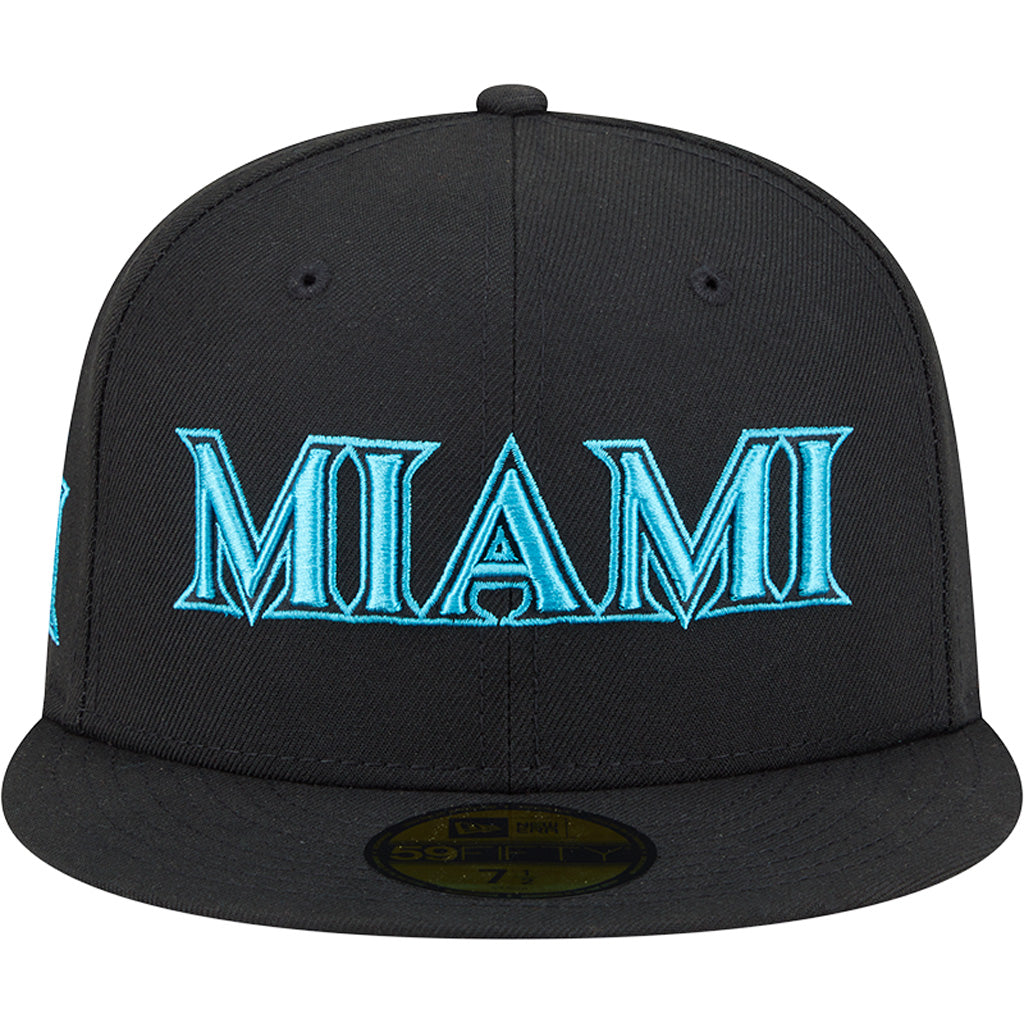 MLB Miami Marlins New Era 2025 City Connect Fan Pack 59FIFTY Fitted Hat - Black