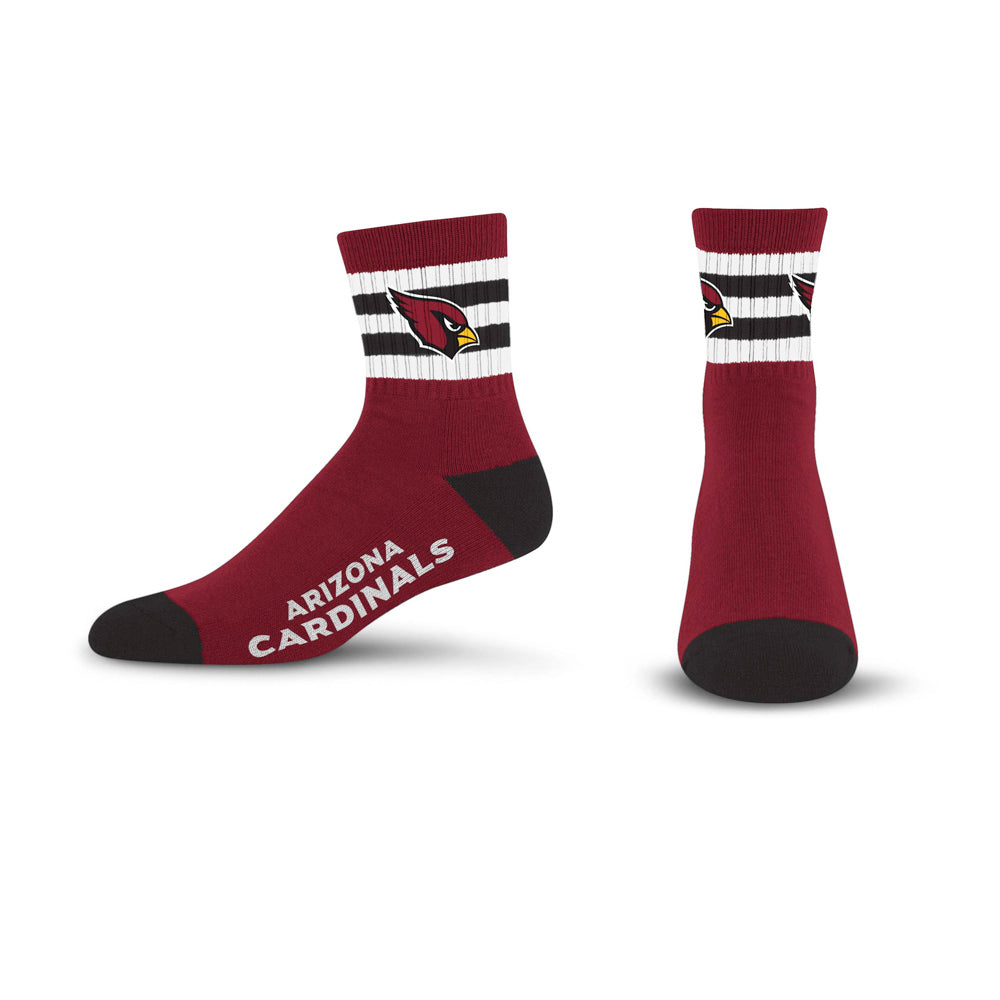 NFL Arizona Cardinals For Bare Feet 5 Stripe Logo Quarter Socks