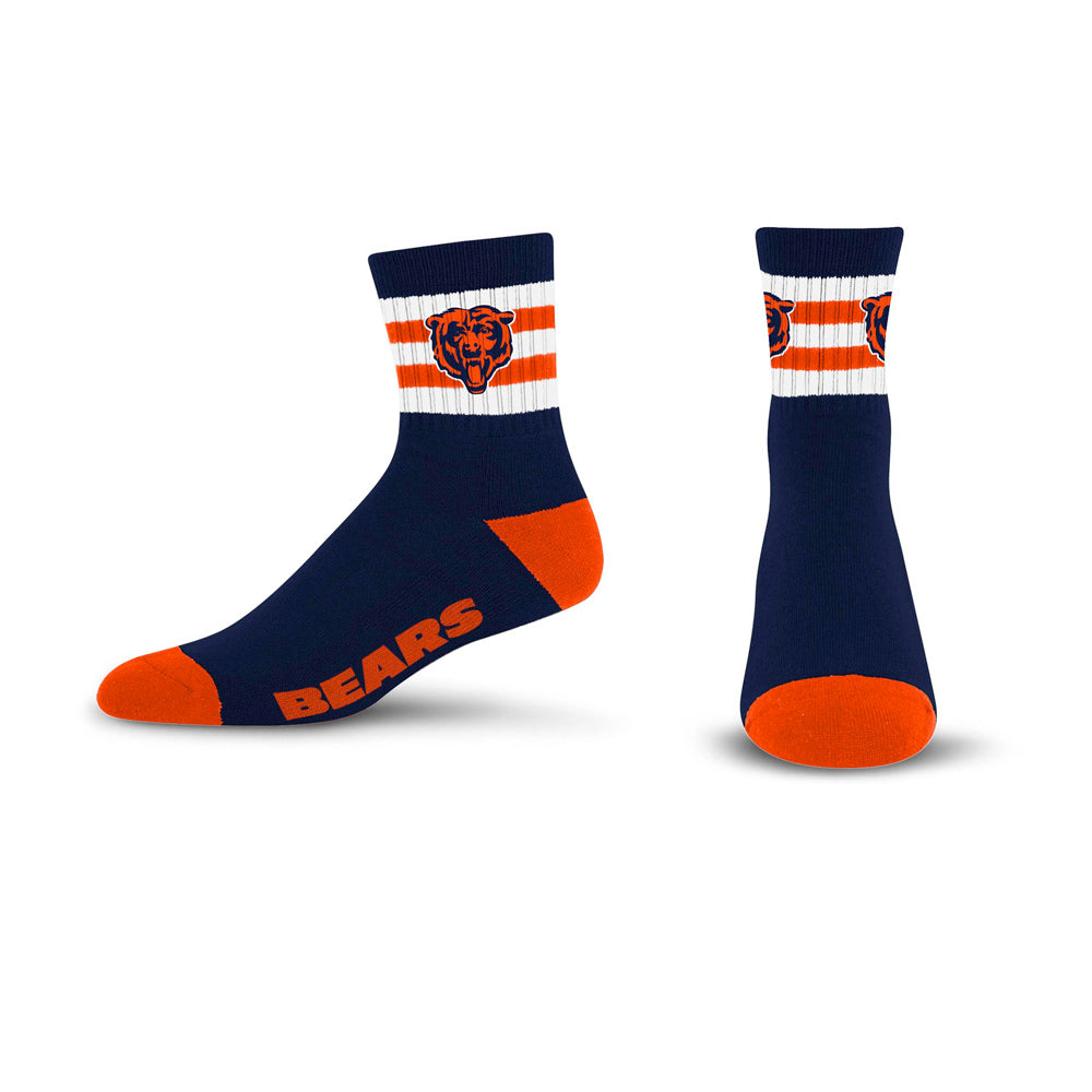 NFL Chicago Bears For Bare Feet 5 Stripe Logo Quarter Socks