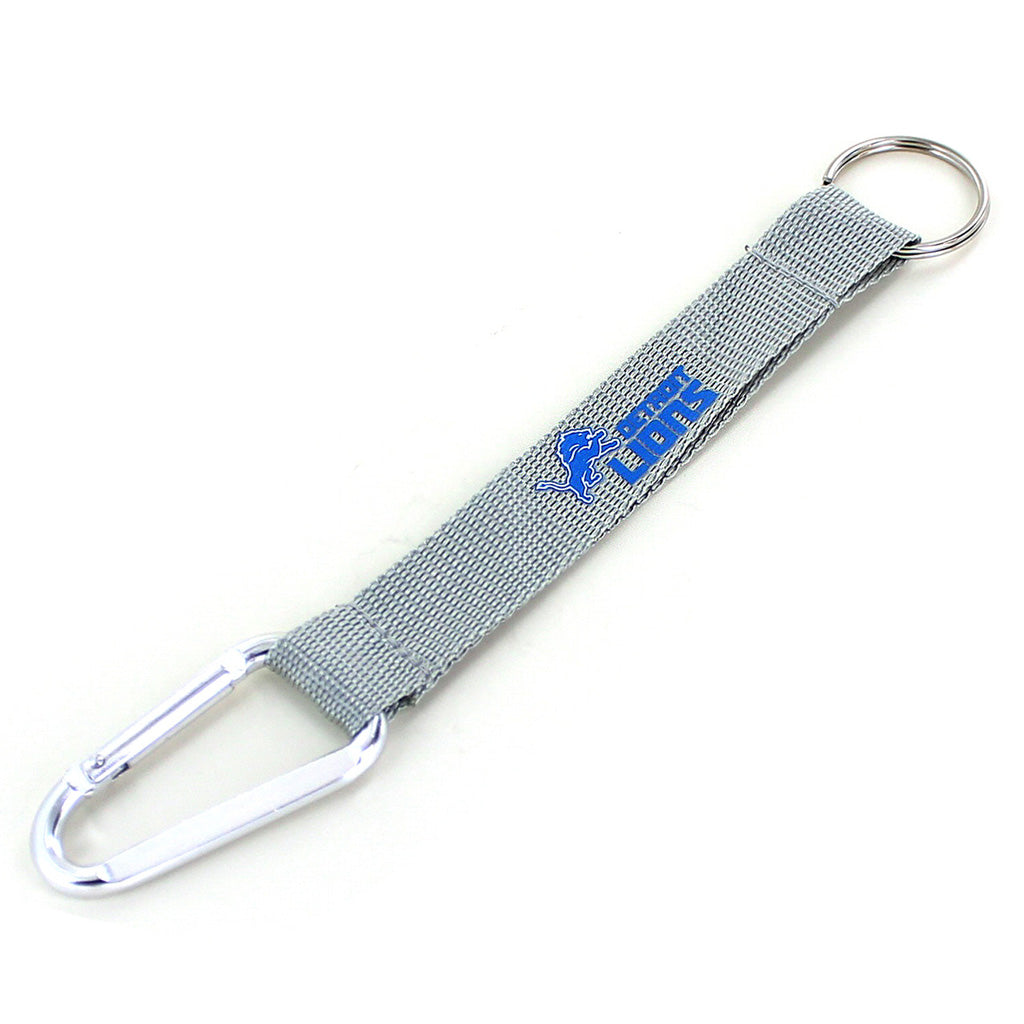 NFL Detroit Lions Aminco Carabiner Lanyard Keychain - Gray