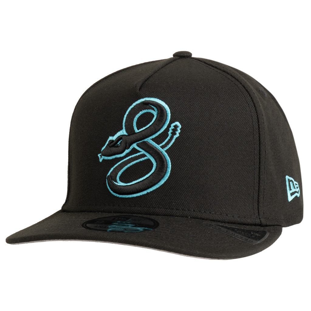 MLB Arizona Diamondbacks New Era Teal Outline City Connect Snake 9FIFTY A-Frame Snapback Hat - Black