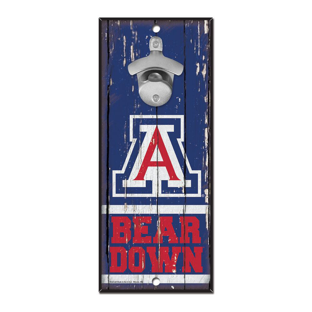 NCAA Arizona Wildcats WinCraft 5&quot; x 12&quot; Bottle Opener Wood Wall Sign