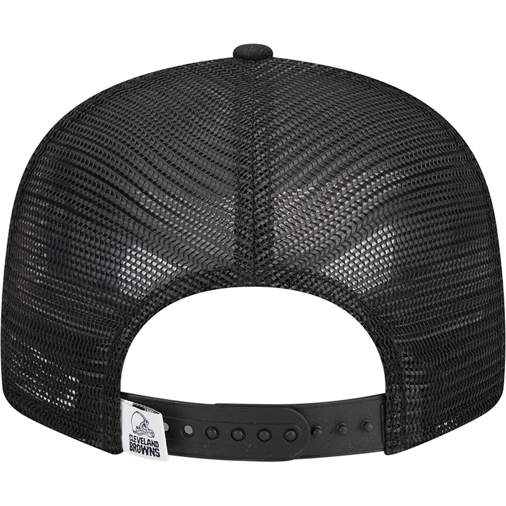 NFL Cleveland Browns New Era Black & White Trucker 9FIFTY Snapback Hat - Black