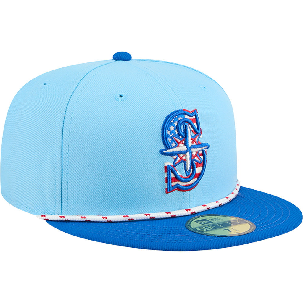 MLB Seattle Mariners New Era 2025 4th of July 59FIFTY Fitted Hat - Blue