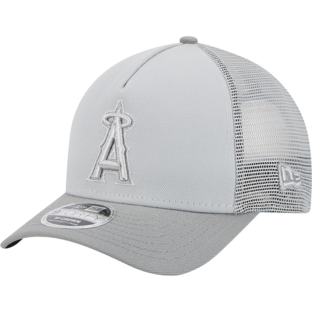 MLB Los Angeles Angels New Era Gray Tonal 9FORTY M-Crown Snapback Trucker Hat - Gray