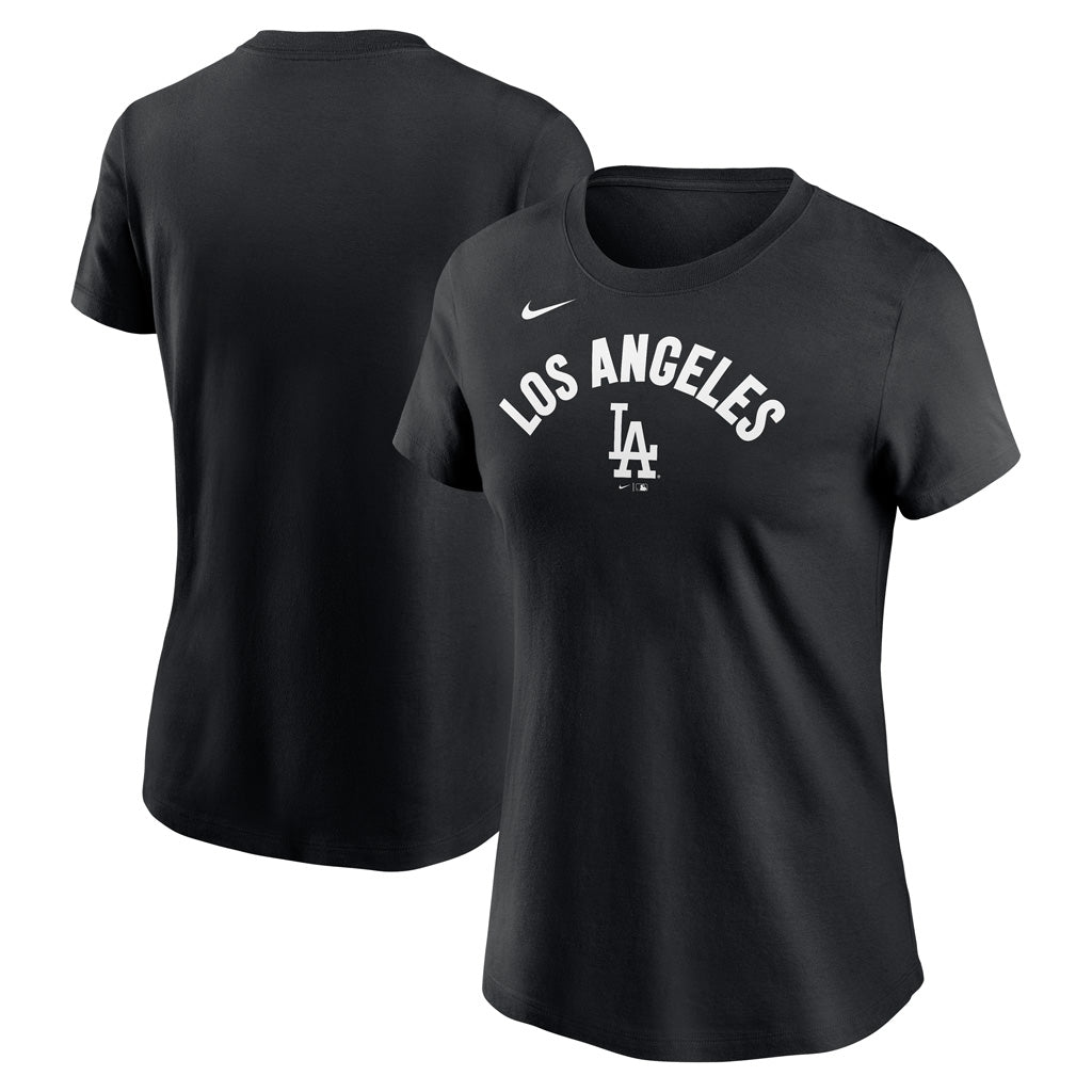 MLB Los Angeles Dodgers Women's Nike Arched Team T-Shirt - Black