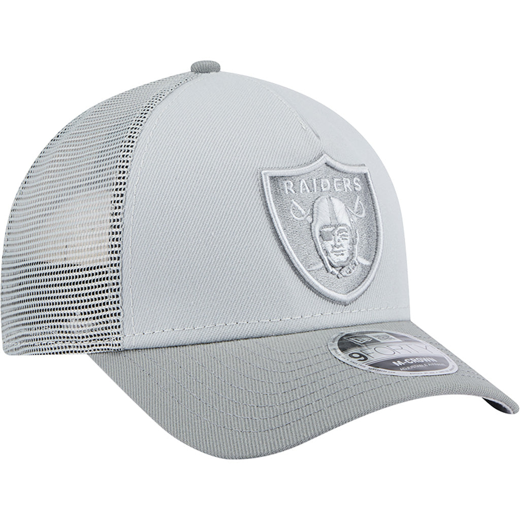 NFL Las Vegas Raiders New Era Gray Tonal 9FORTY M-Crown Snapback Trucker Hat - Gray