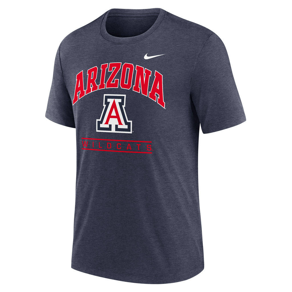 NCAA Arizona Wildcats Nike Tri-Blend Stack T-Shirt - Navy