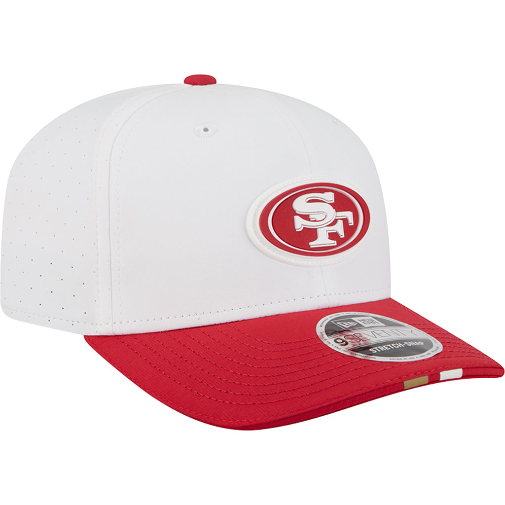 NFL San Francisco 49ers New Era 2025 Training 9SEVENTY Stretch-Snapback Hat - White