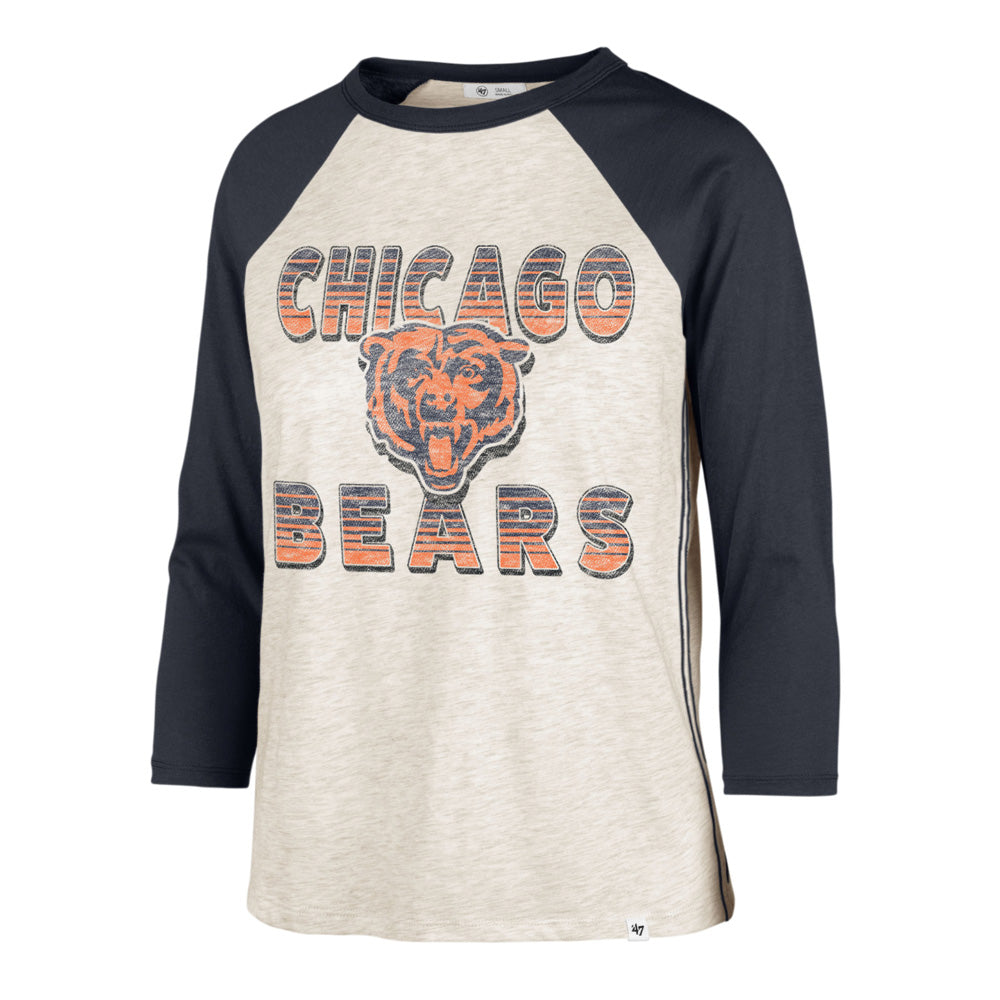 NFL Chicago Bears Women's '47 Good Vibes Ava Raglan T-Shirt - Cream