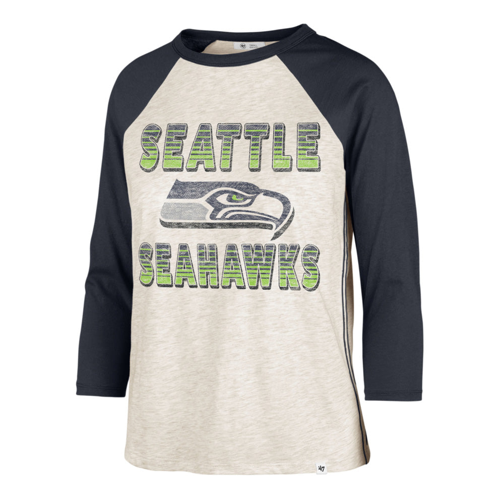 NFL Seattle Seahawks Women&#39;s &#39;47 Good Vibes Ava Raglan T-Shirt - Cream