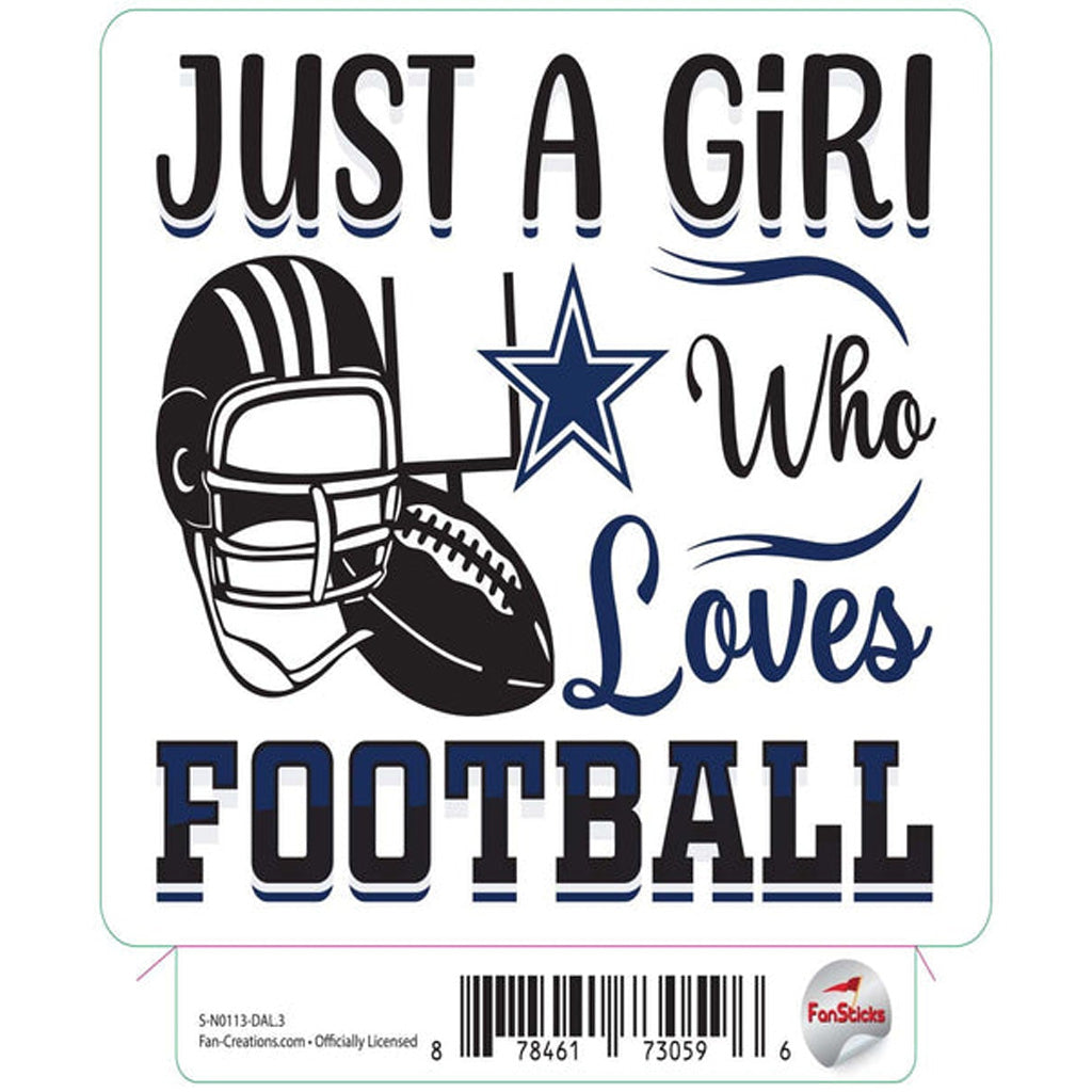 NFL Dallas Cowboys Fan Creations Just a Girl Sticker