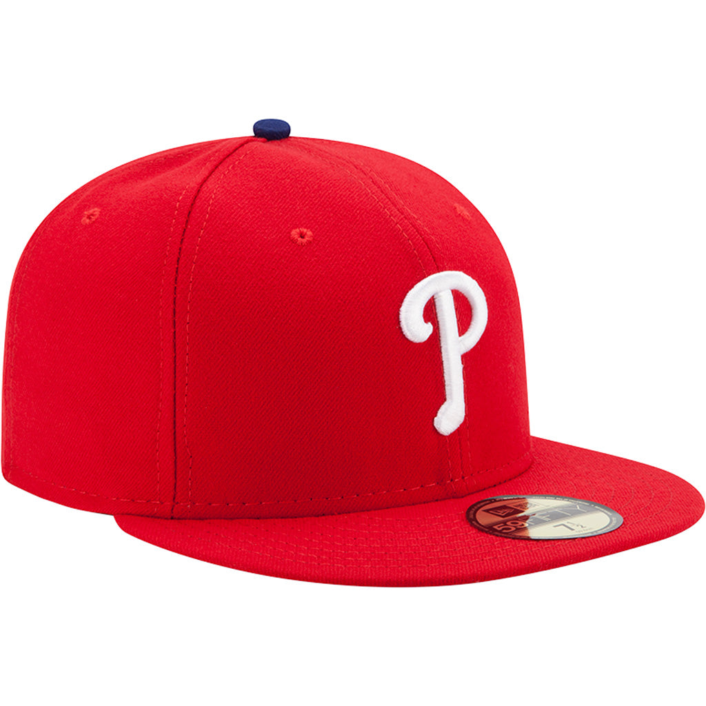 MLB Philadelphia Phillies Youth New Era Home Authentic Collection 59FIFTY Fitted Hat - Red