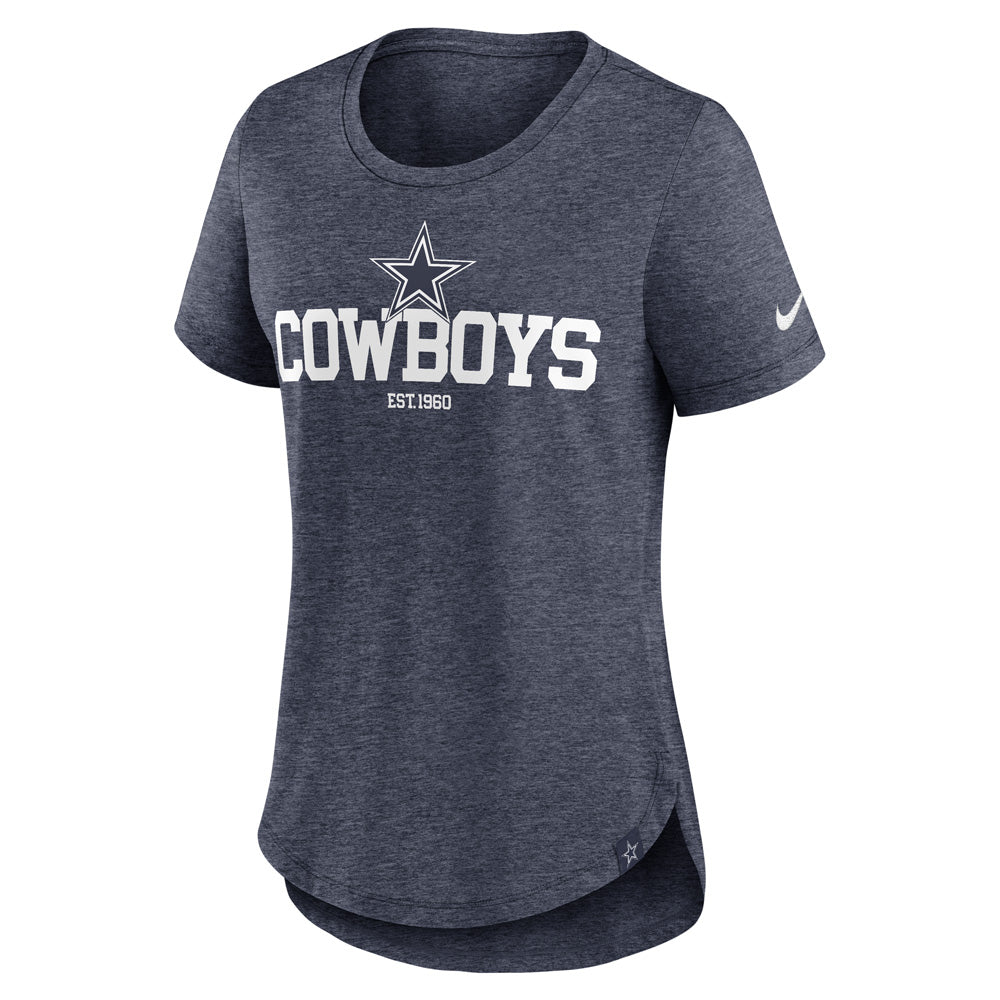 NFL Dallas Cowboys Women&#39;s Nike Tri-Blend Fashion T-Shirt - Navy