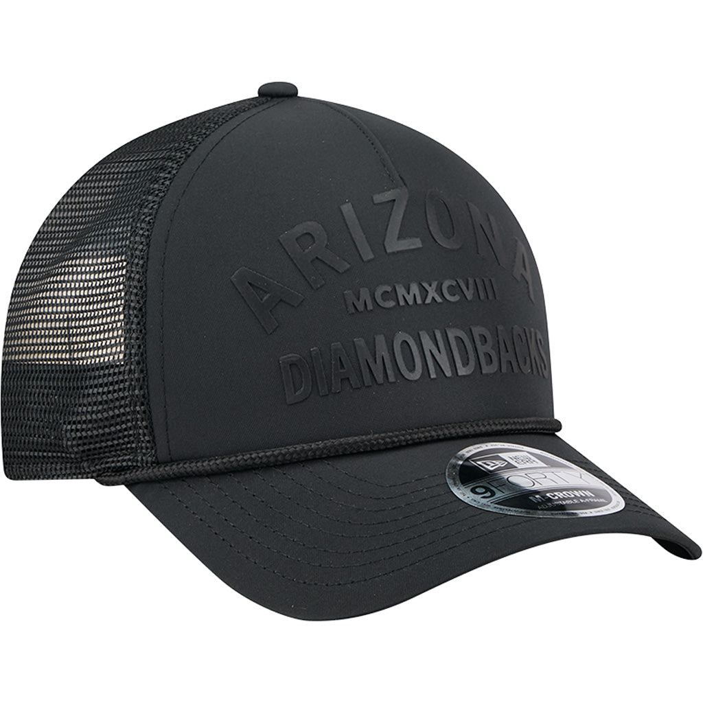 MLB Arizona Diamondbacks New Era Minimalist 9FORTY M-Crown Snapback Trucker Hat - Black