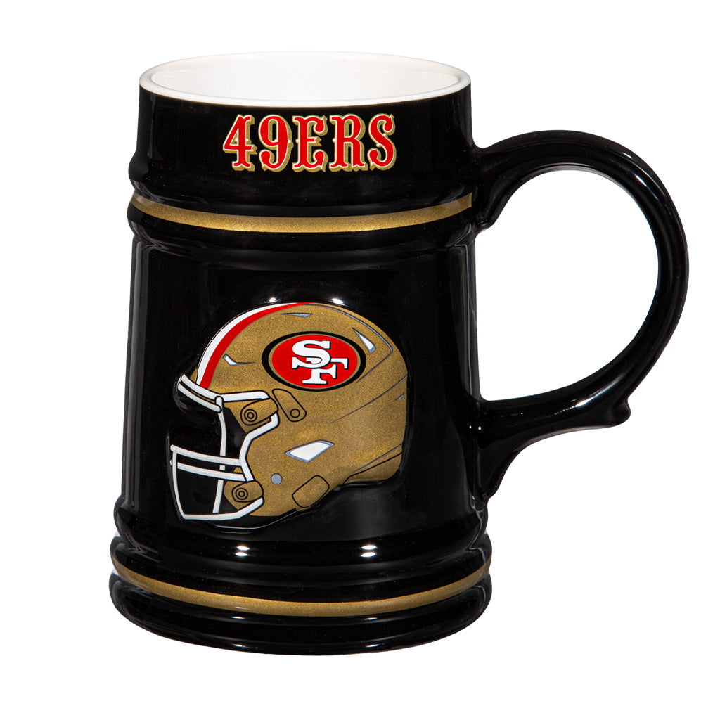 NFL San Francisco 49ers Evergreen 24oz Ceramic Stein Cup - Black