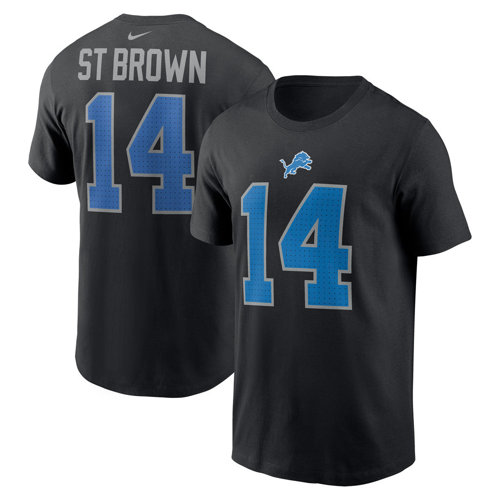 NFL Detroit Lions Amon-Ra St Brown Nike Name & Number T-Shirt - Black