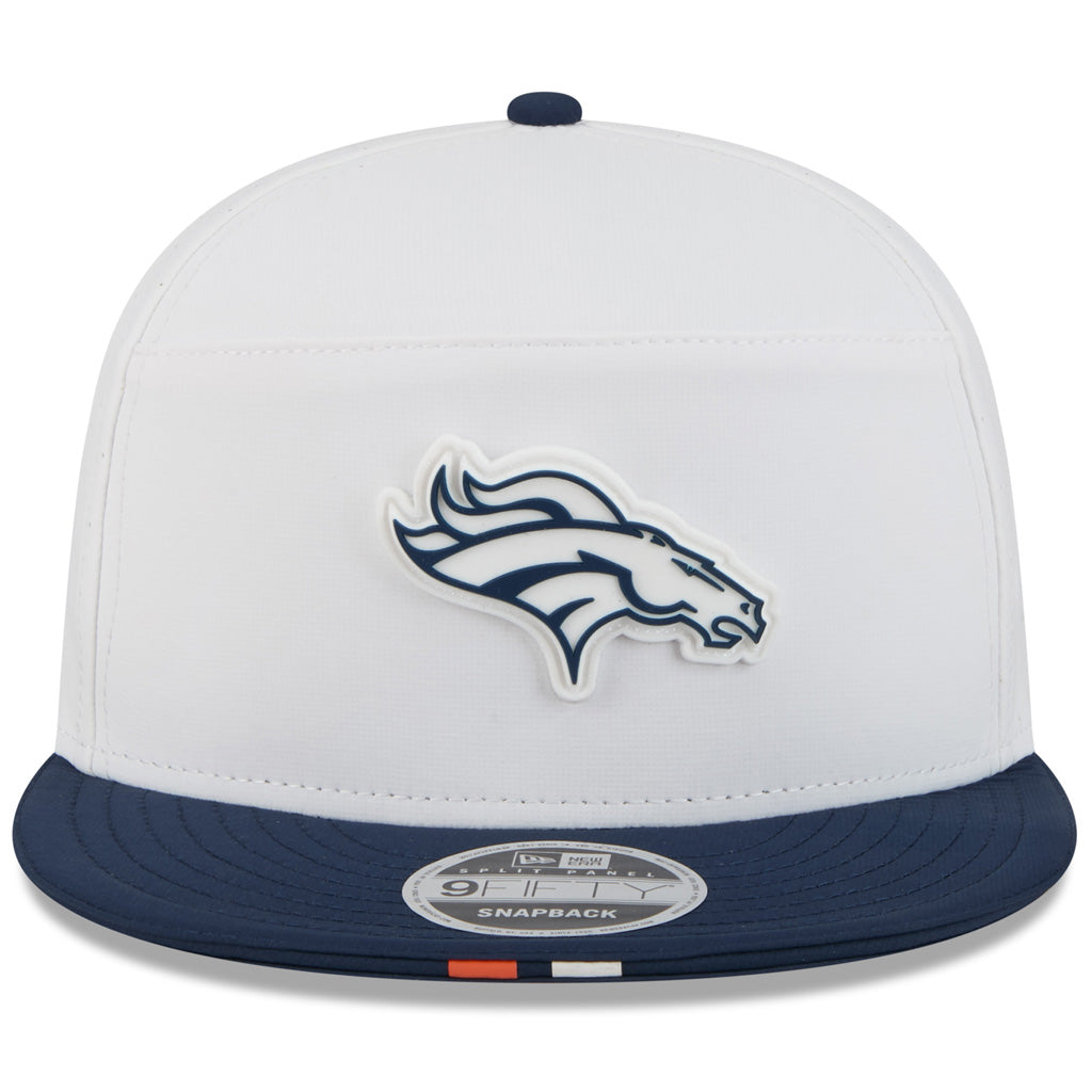 NFL Denver Broncos New Era 2025 Training 9FIFTY Split Panel Snapback Hat - White
