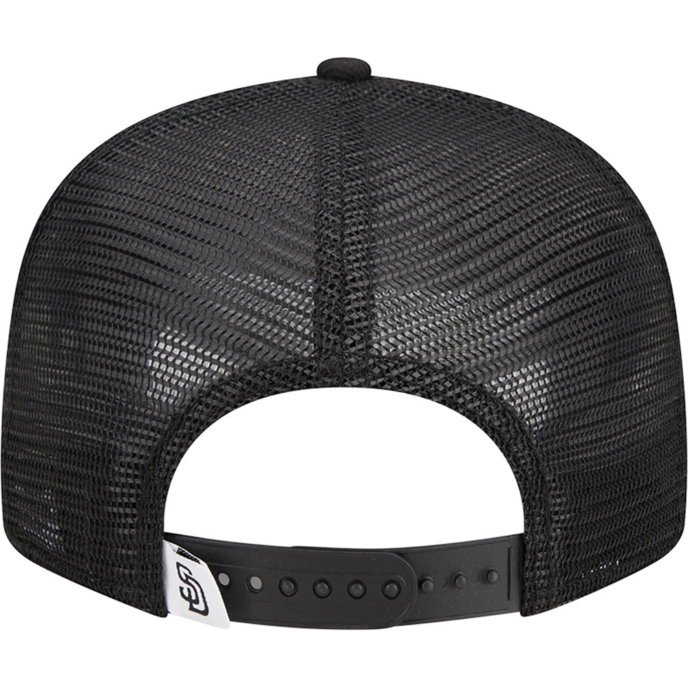 MLB San Diego Padres New Era Black & White Trucker 9FIFTY Snapback Hat - Black