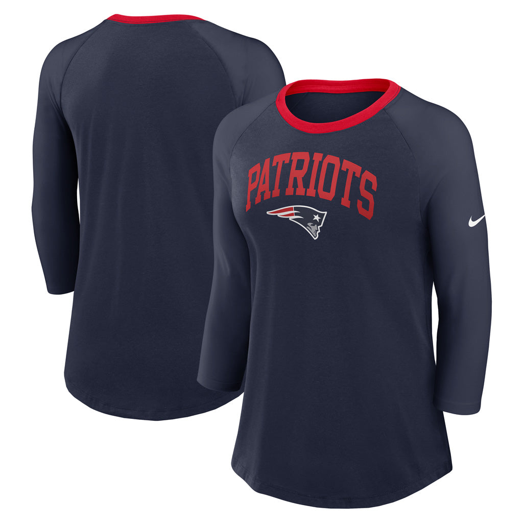 NFL New England Patriots Women&#39;s Nike Fashion 3/4 Sleeve T-Shirt - Navy