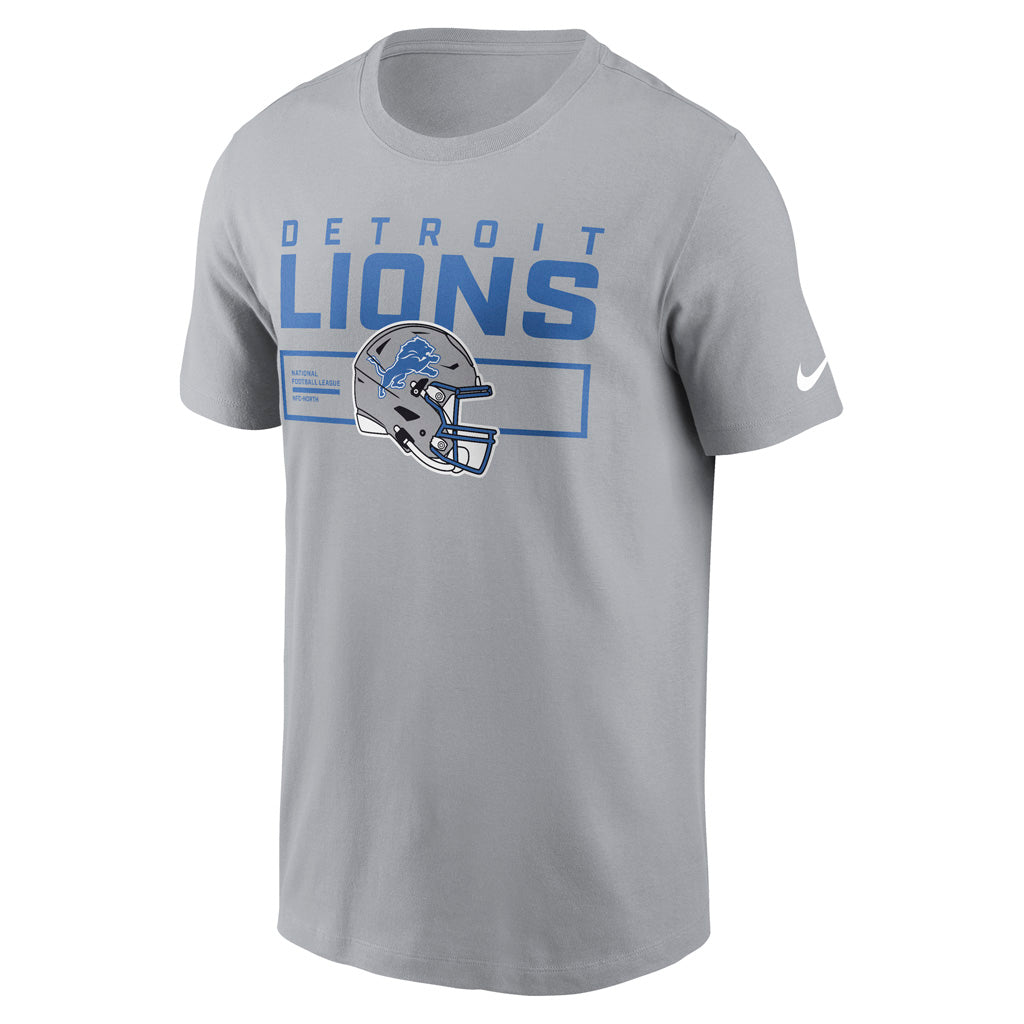 NFL Detroit Lions Nike Helmet Essential T-Shirt - Gray