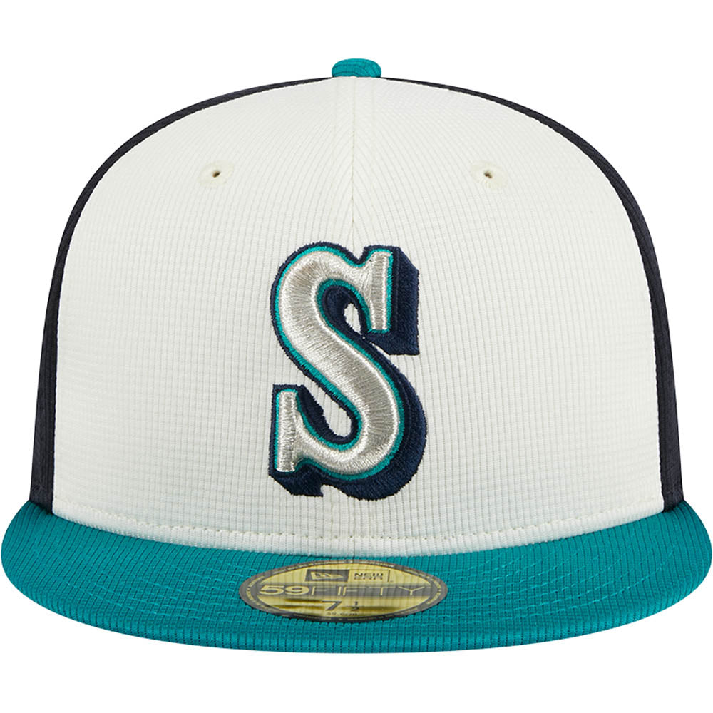 MLB Seattle Mariners New Era 2025 Batting Practice 59FIFTY Fitted Hat - White