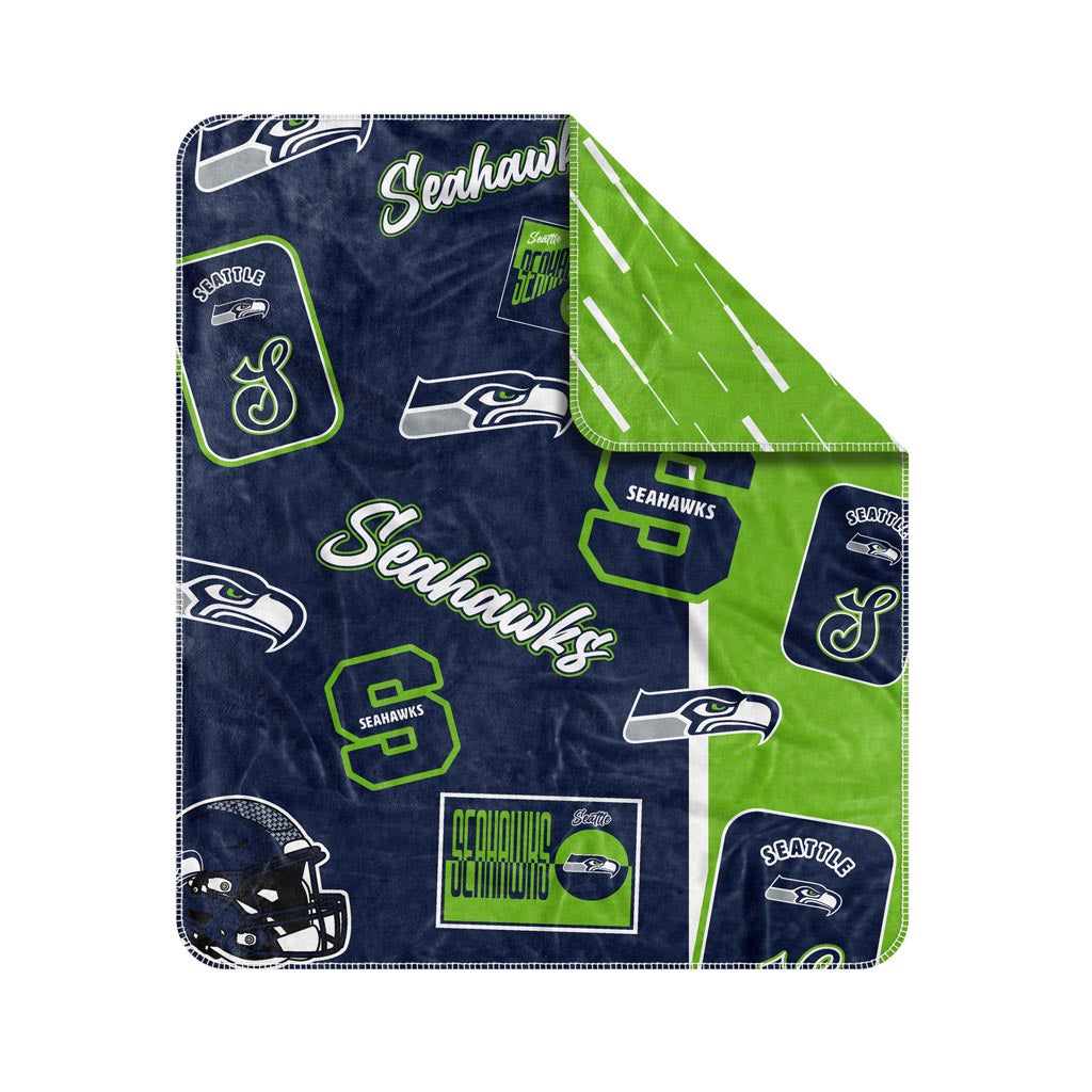 NFL Seattle Seahawks Logo Brands Dream Weave Blanket - Navy