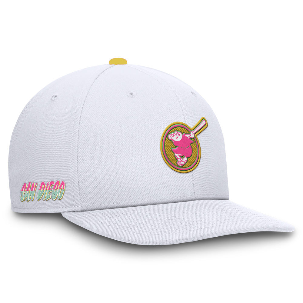 MLB San Diego Padres Nike City Connect Pro Structured Snapback Hat - White