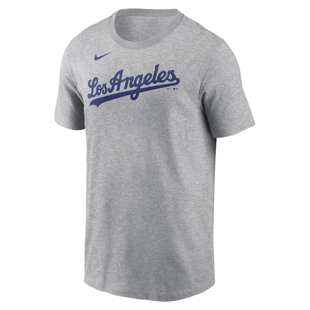 MLB Los Angeles Dodgers Shohei Ohtani Nike FUSE Road Name &amp; Number T-Shirt - Heather Gray