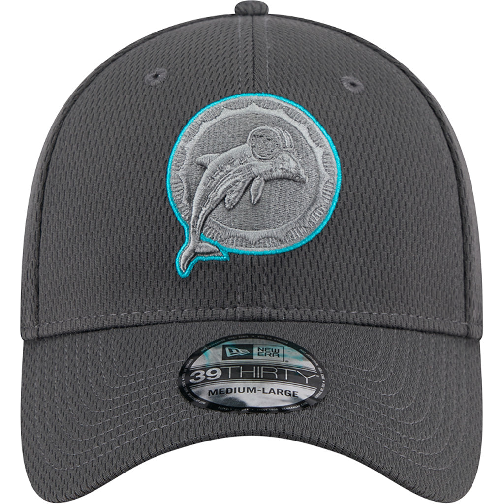 NFL Miami Dolphins New Era Tonal Graphite 39THIRTY Flex Fit Hat - Graphite