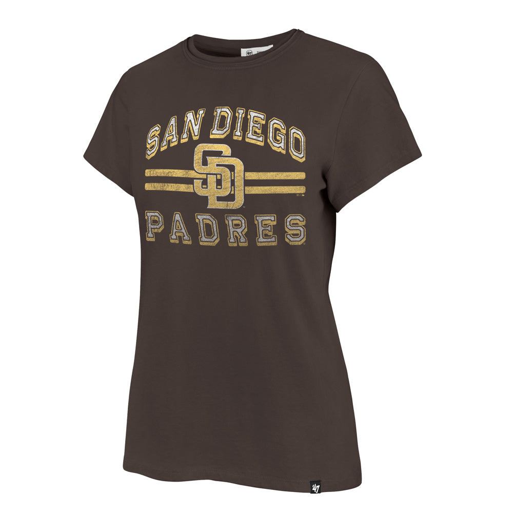 MLB San Diego Padres Women's '47 Bright Eyed Frankie T-Shirt - Brown