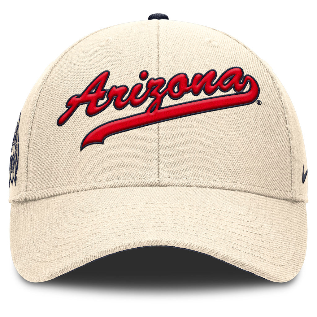 NCAA Arizona Wildcats Nike Script Primetime Snapback Hat - Natural