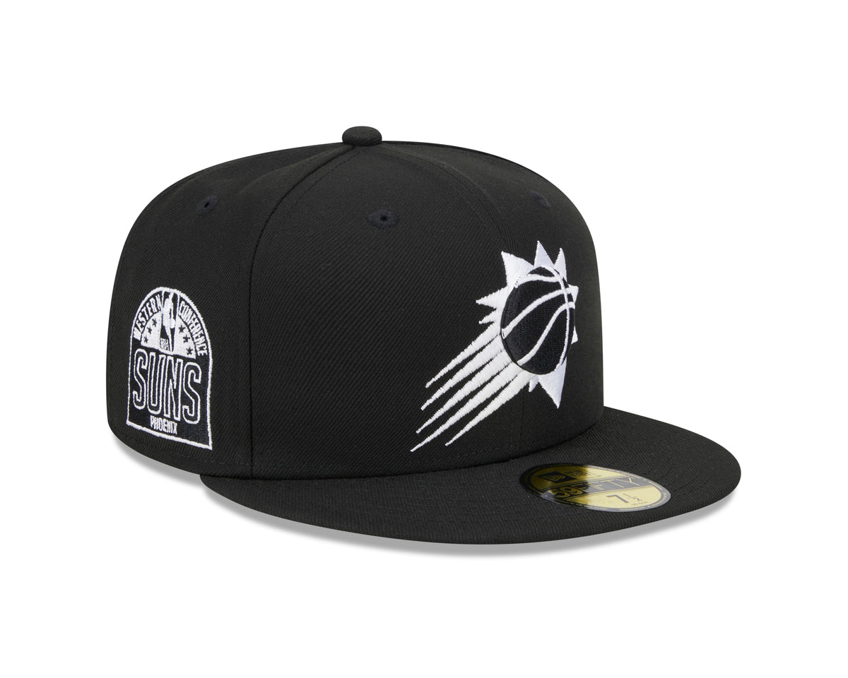 NBA Phoenix Suns New Era Side Patch Black & White 59FIFTY Fitted Hat- Black